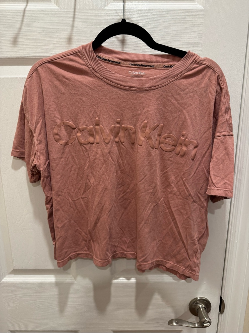 Calvin Klein Performance Dusty Rose Logo Short Sleeve Tee
